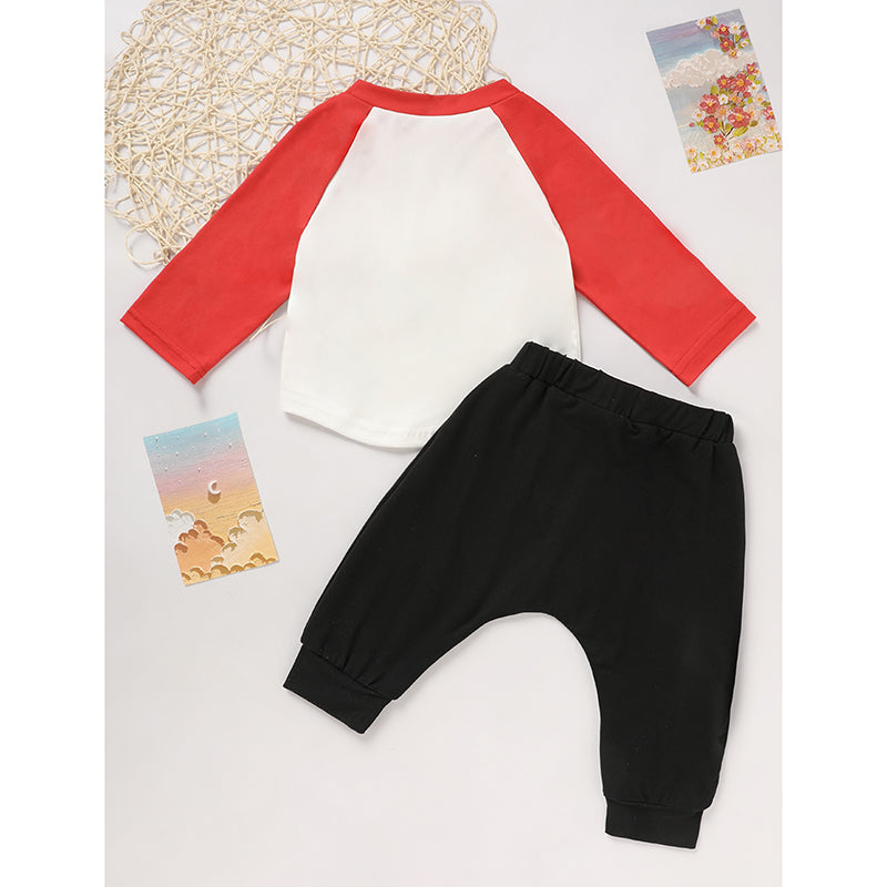 Baby Boy's 'Heart Crusher'  Long Sleeve T Shirt Top & Black Heart Print Pants