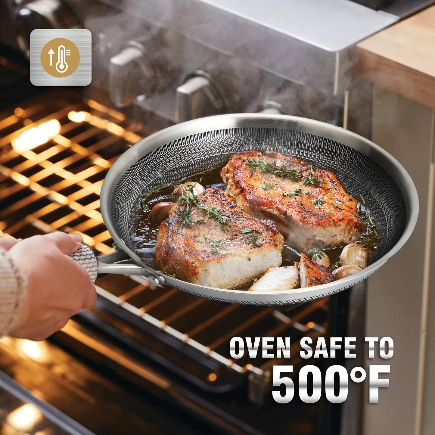 Honeycomb Stainless Steel Non Stick Frying Pan