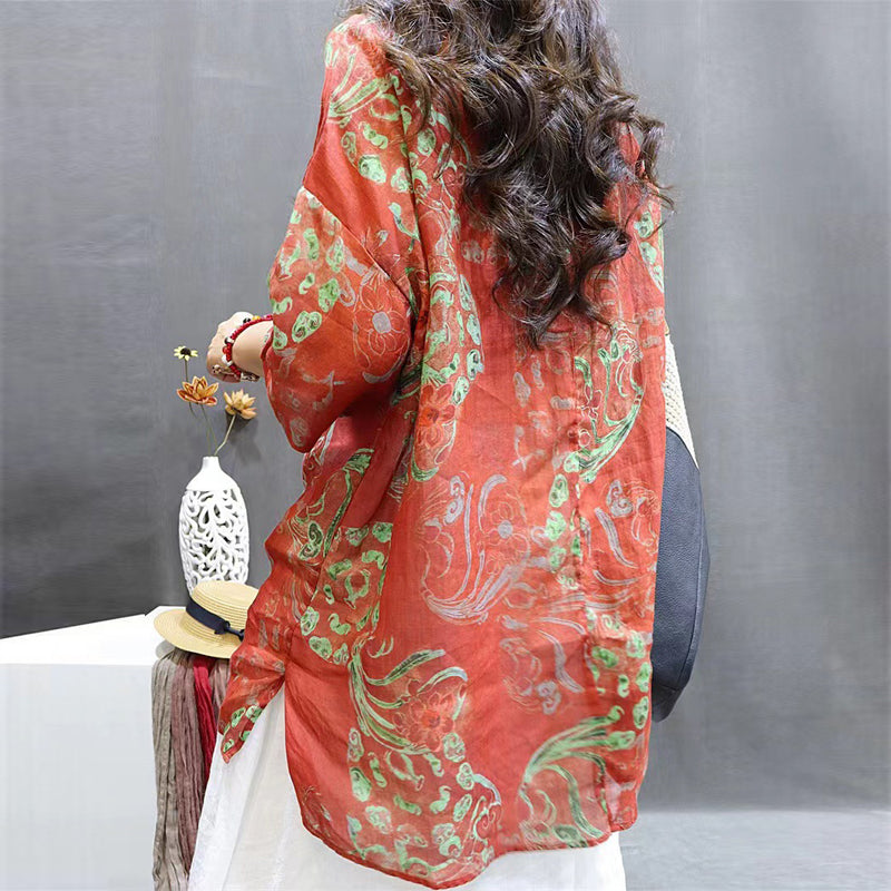 Soft Printed Mid-Sleeve Tunic
