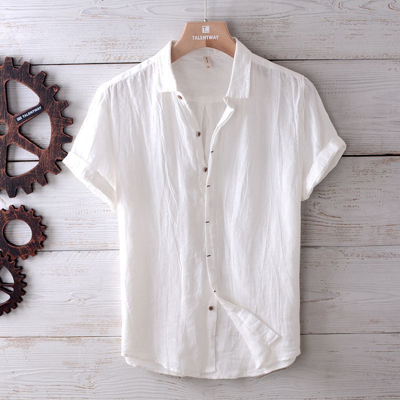 Retro Distressed Linen Shirt