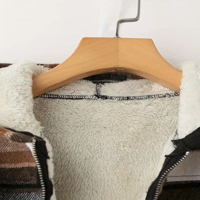 Lightweight Plaid Hooded Jacket