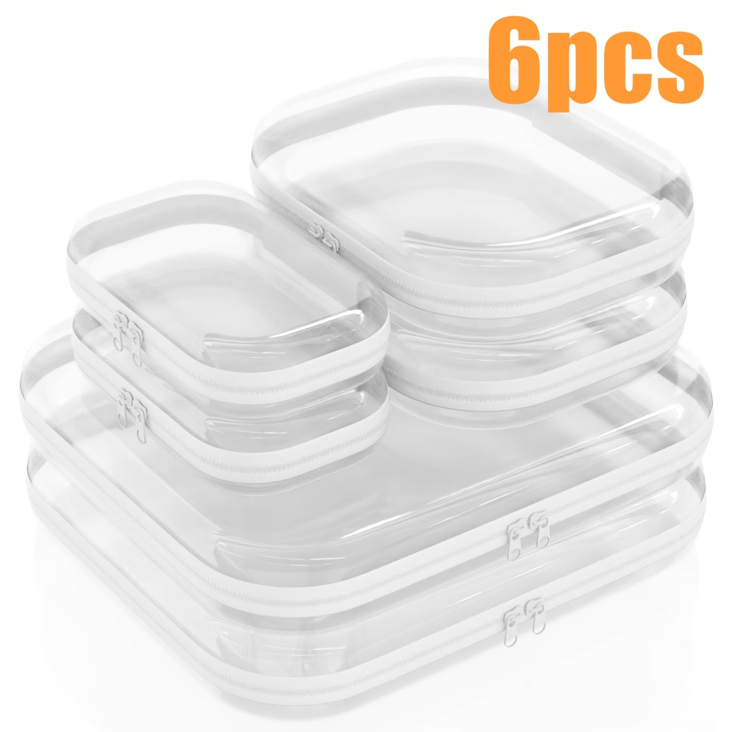 6-piece Double-zipper Storage Boxes