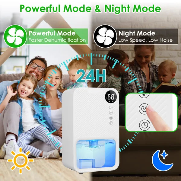 Dehumidifier With Sleep Mode, 1-24H Timer & 7-Color Lighting