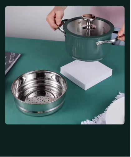 Stainless Steel Ceramic Coated Pot Set