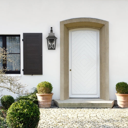 Black Outdoor Wall Light - 2 Lights