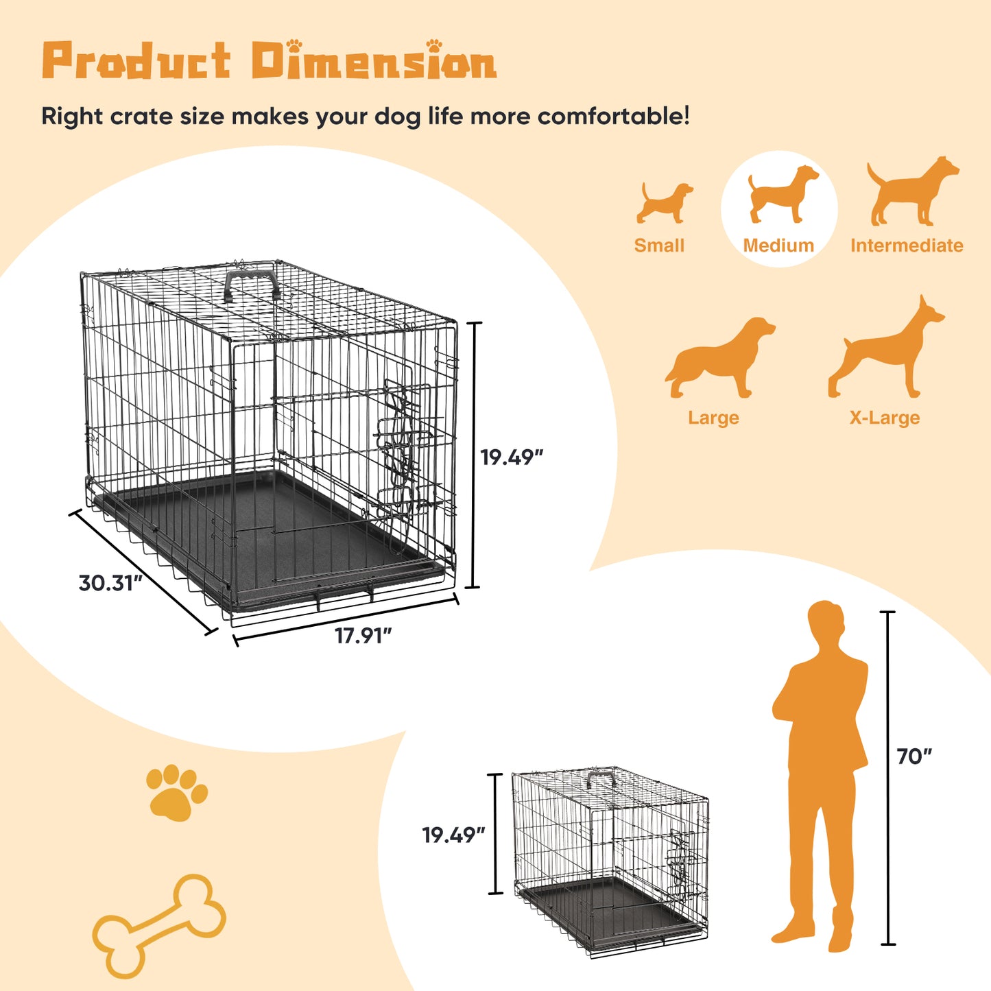 Single Door Dog Cage