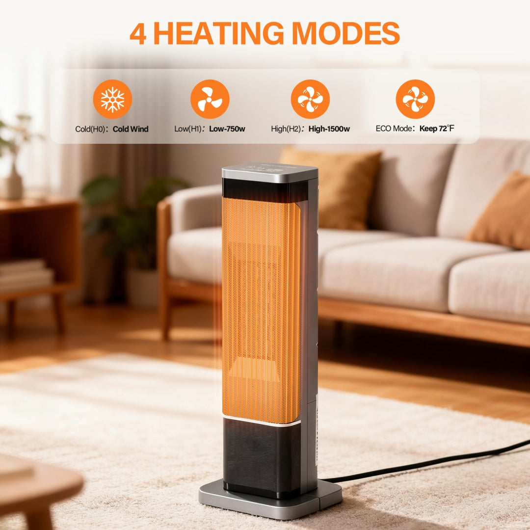 Space Heater For Indoor Use, Portable With 7 Light Colors