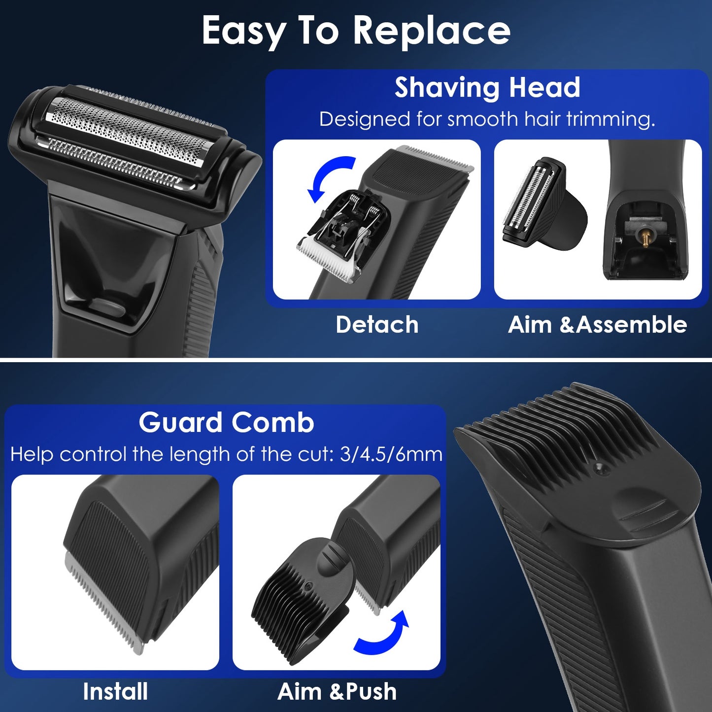 Men's Electric Body Trimmer - 2 in 1