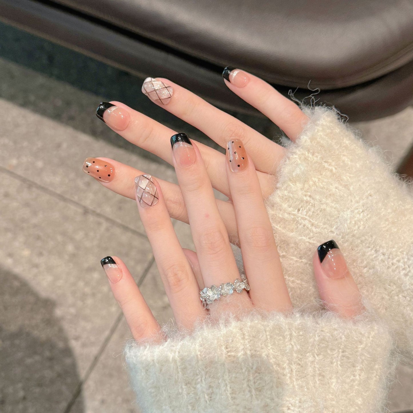 Black Edge Classic Nails