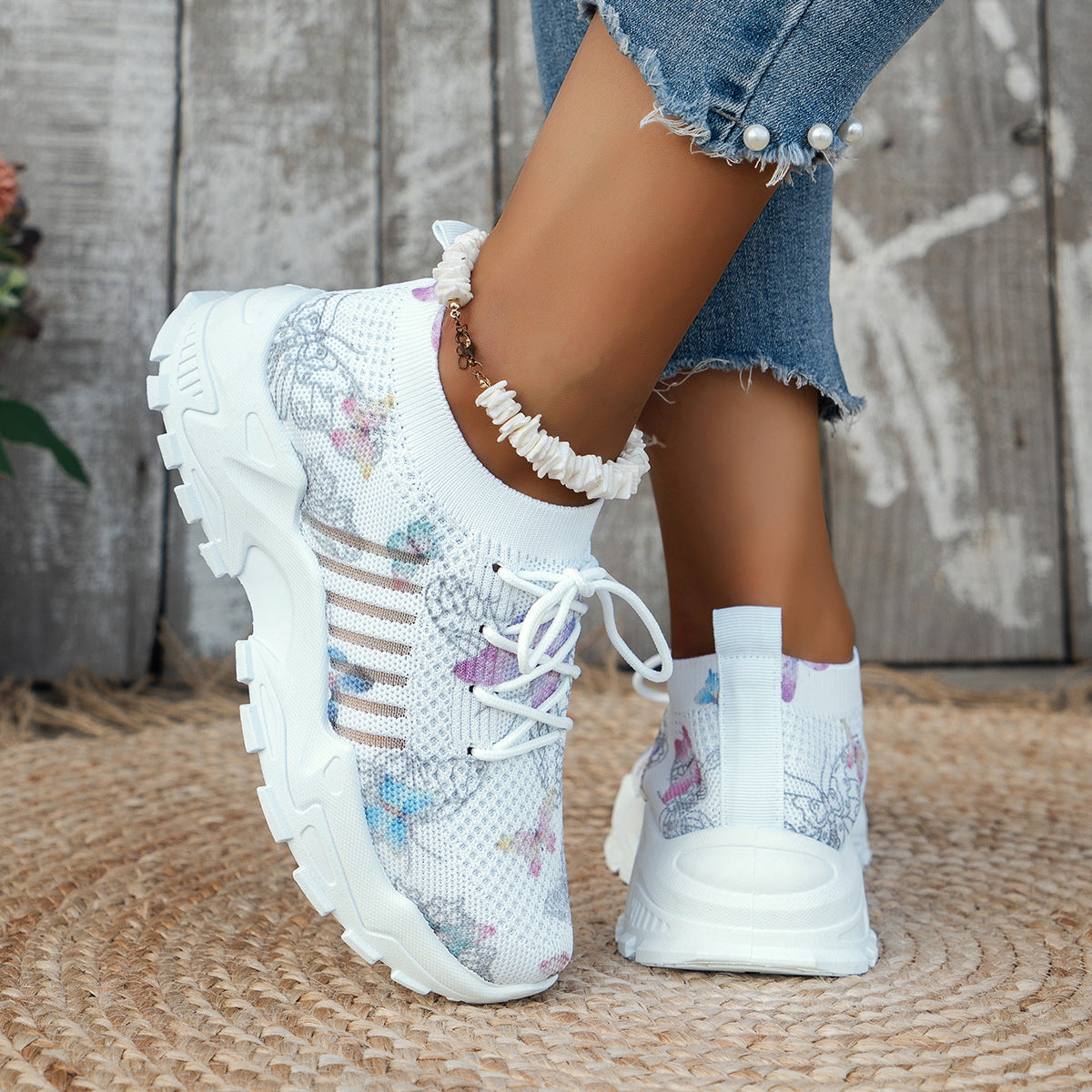 Print Mesh Sneakers
