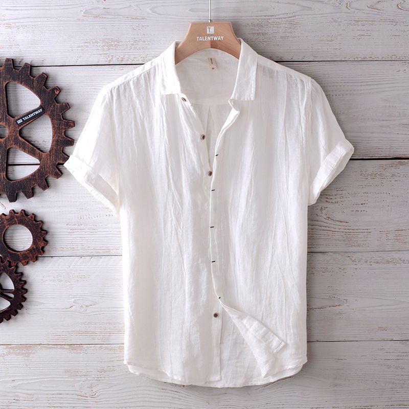 Retro Distressed Linen Shirt