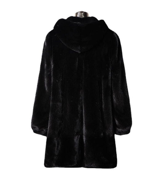 Autumn And Winter Fur Hooded Casual Coat