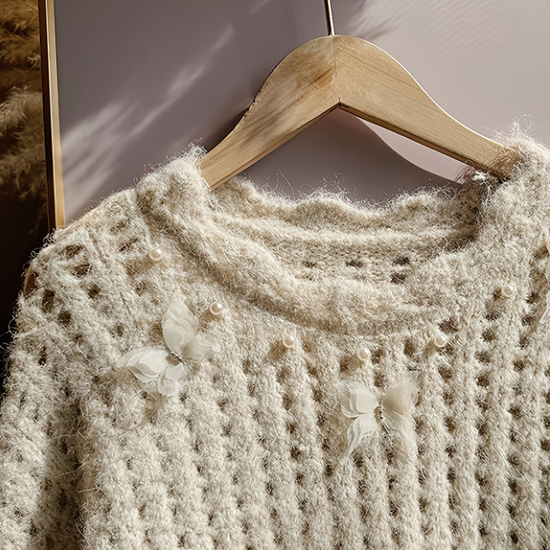 Plus Size Round Neck Long Sleeve Sweater