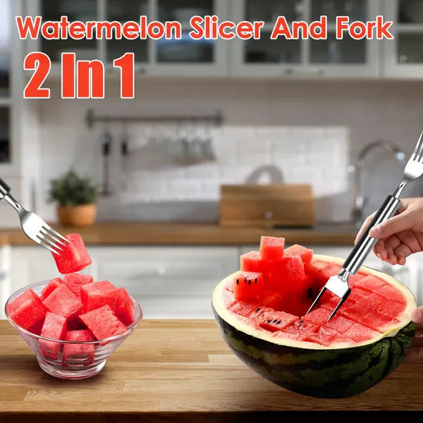 Watermelon Cutter Slicer Fork Stainless