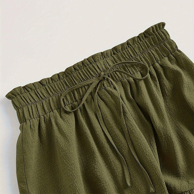 High-Waist Knot Pleated Midi Skirt