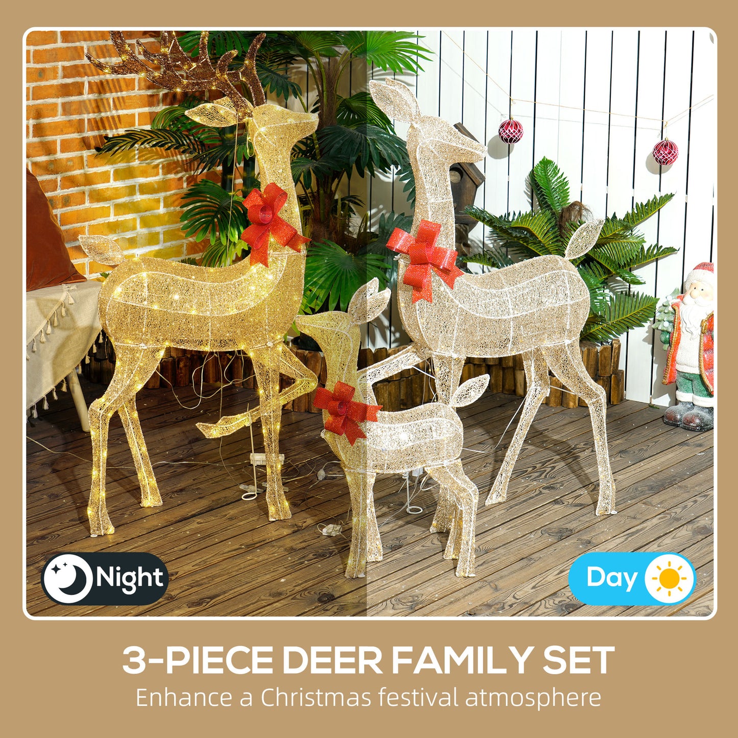 Lighted Reindeer Christmas Decorations