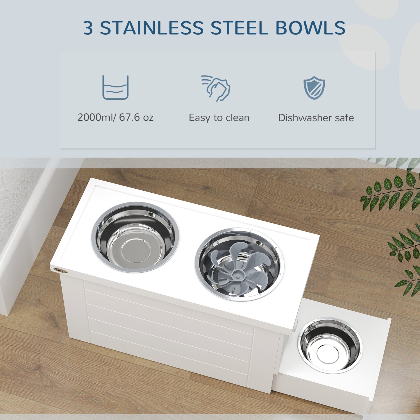Elevated Dog Bowls with Slow Feeder Mat