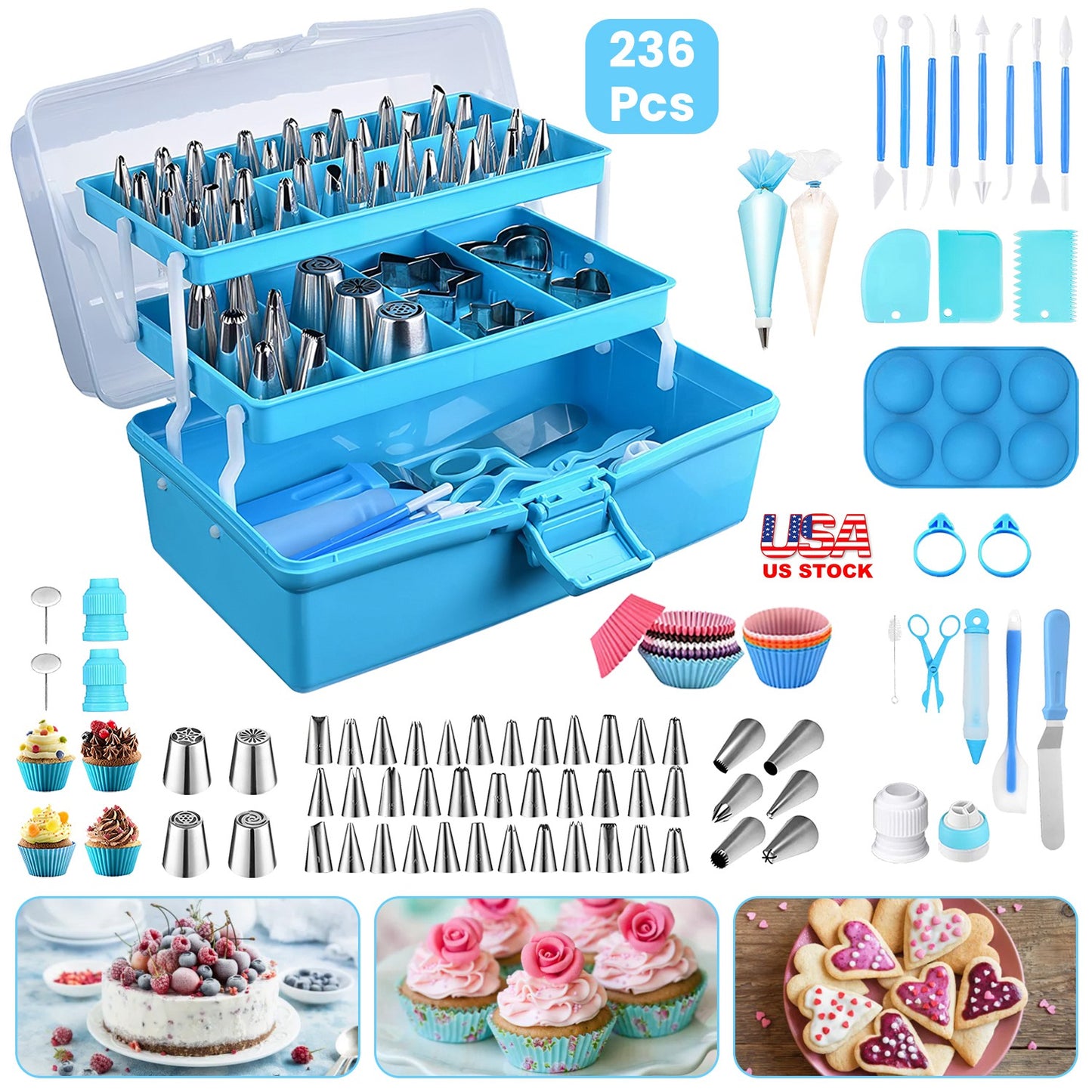Cake Decorating & Baking Accessories, 236 Pcs With Storage Box