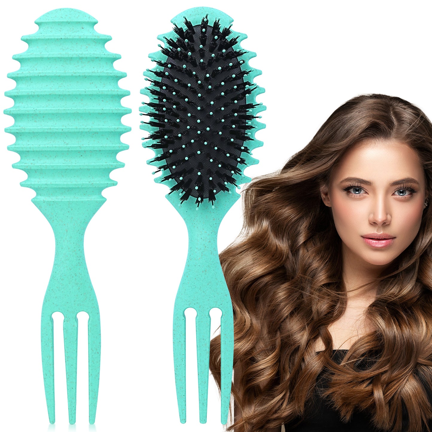 Boar Bristle Styling Brush For Curly Hair