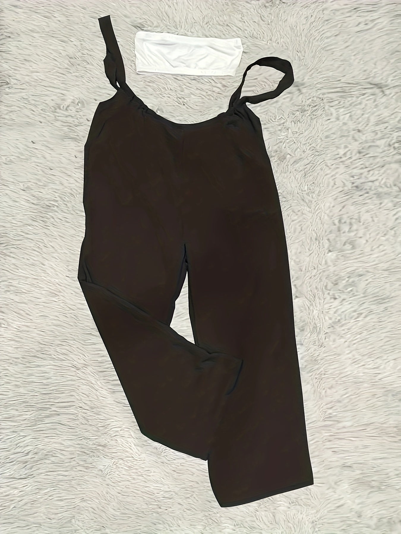 Plus Size Solid Color Pocket Overalls