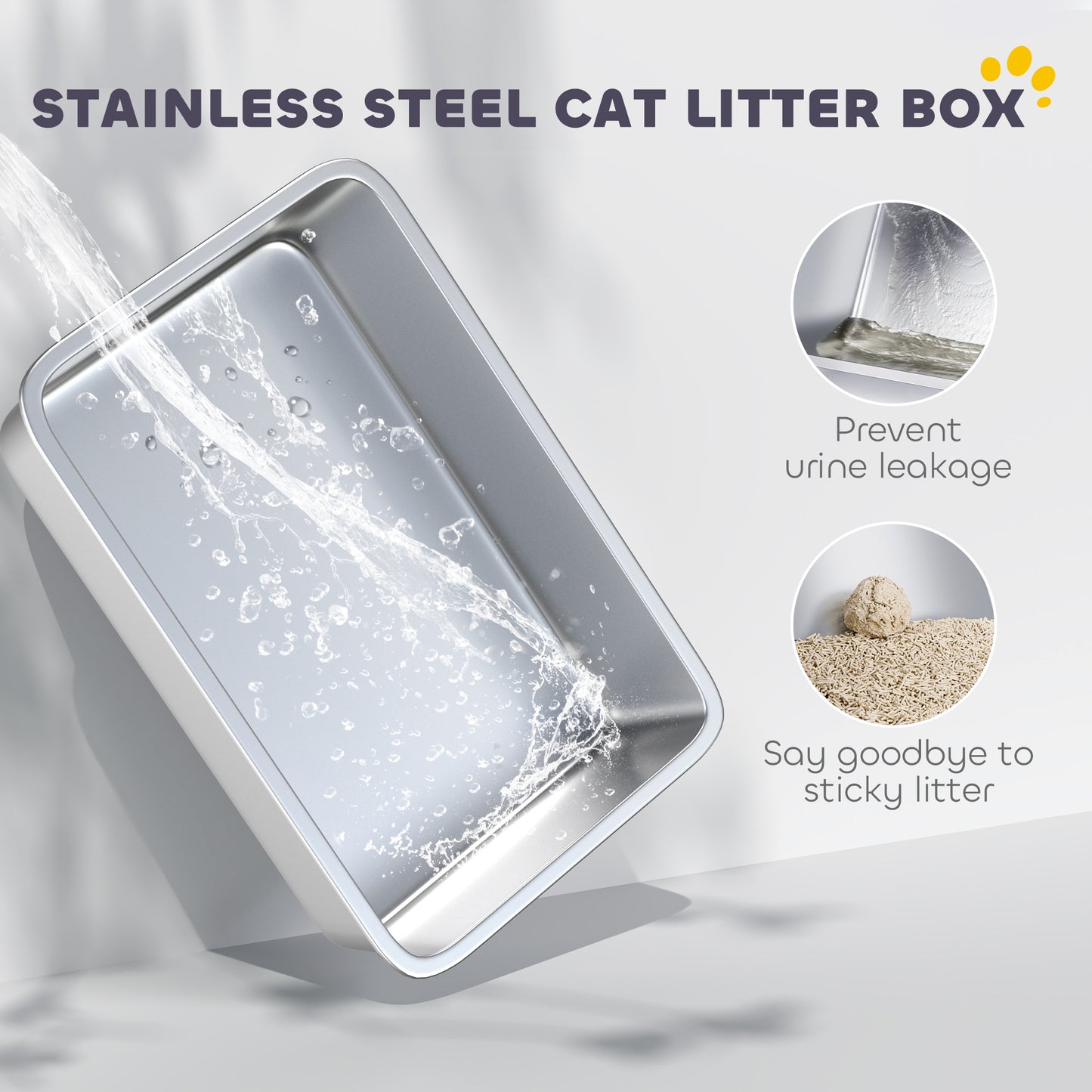2 in 1 Stainless Steel Cat Litter Box