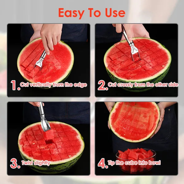 Watermelon Cutter Slicer Fork Stainless