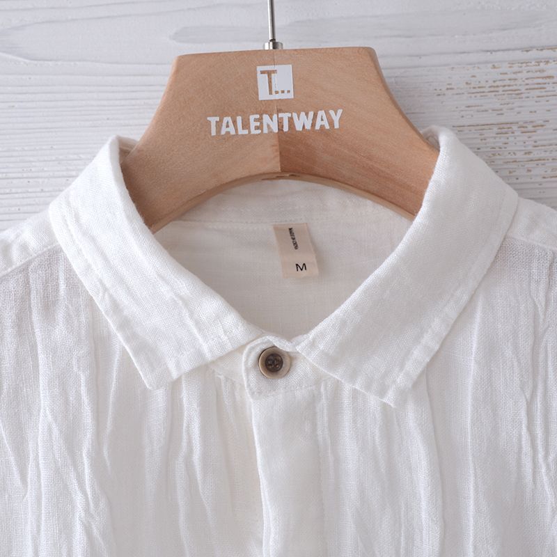 Retro Distressed Linen Shirt