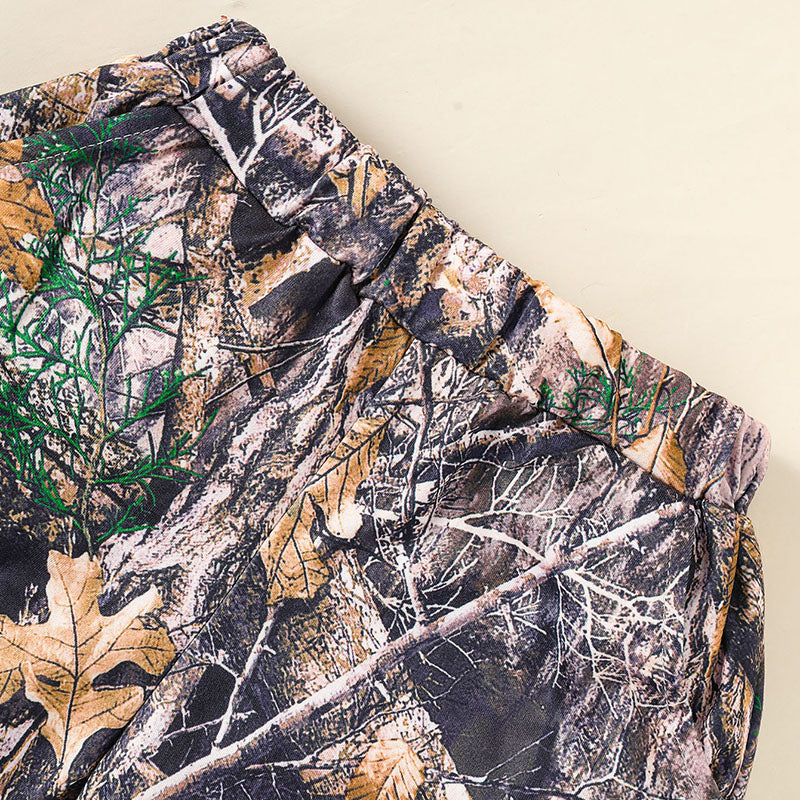 Print Hoodie & Short Pants With Pocket