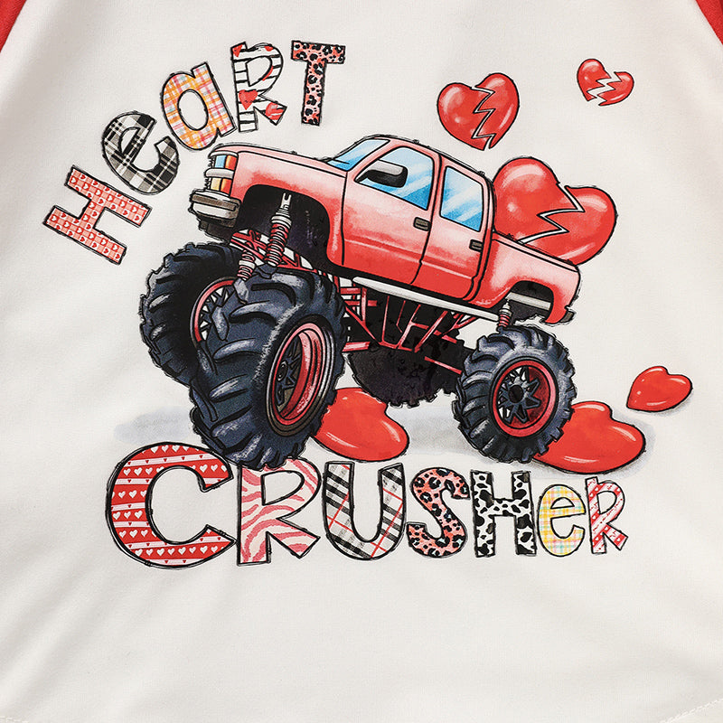 Baby Boy's 'Heart Crusher'  Long Sleeve T Shirt Top & Black Heart Print Pants