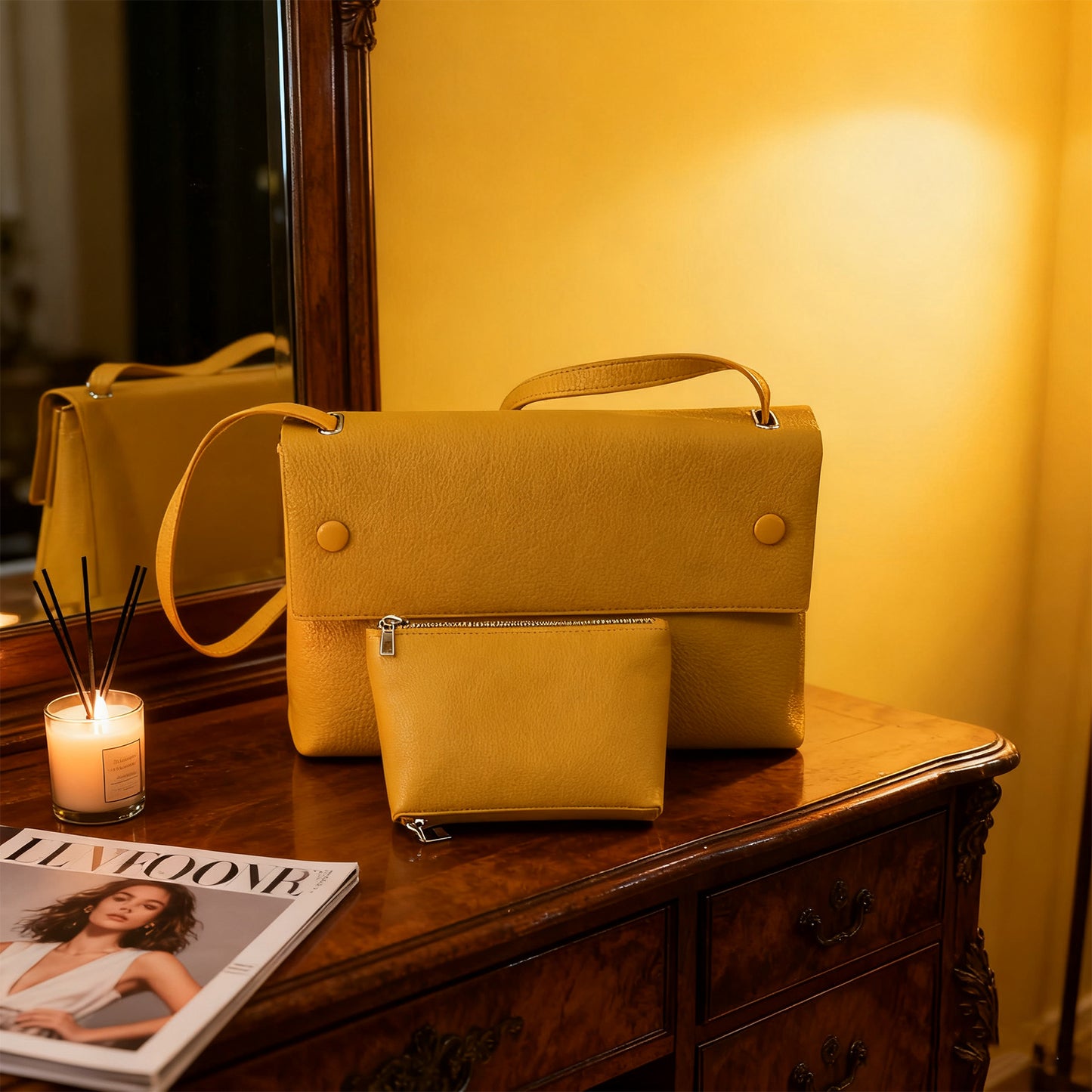 Stylish Handbag-Yellow