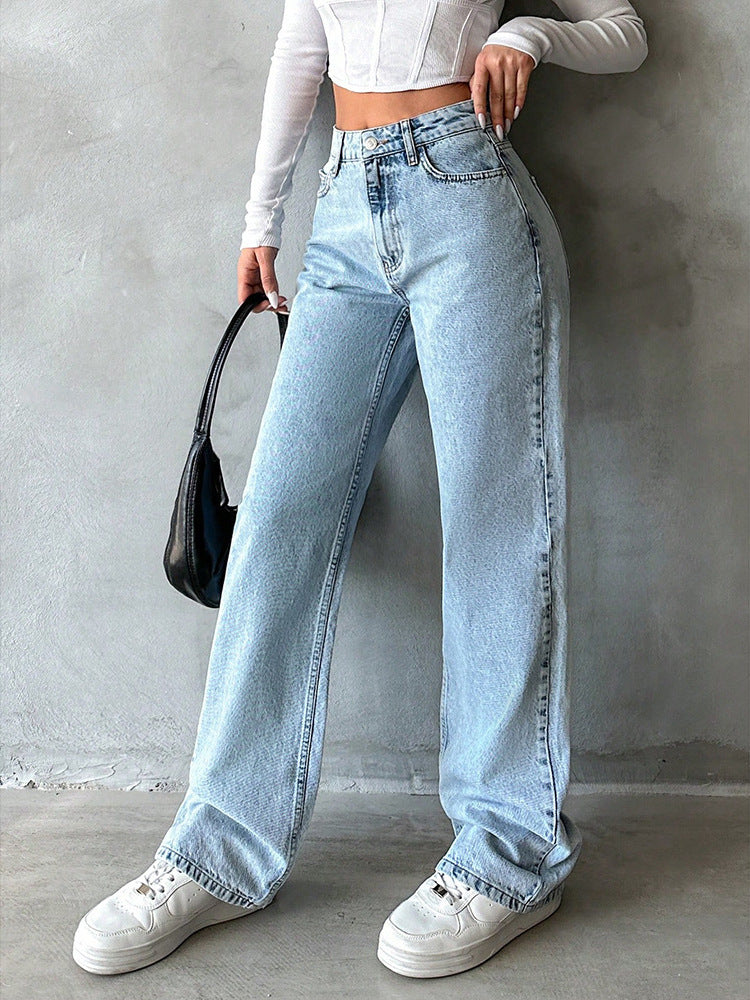 High Waist Straight Jeans
