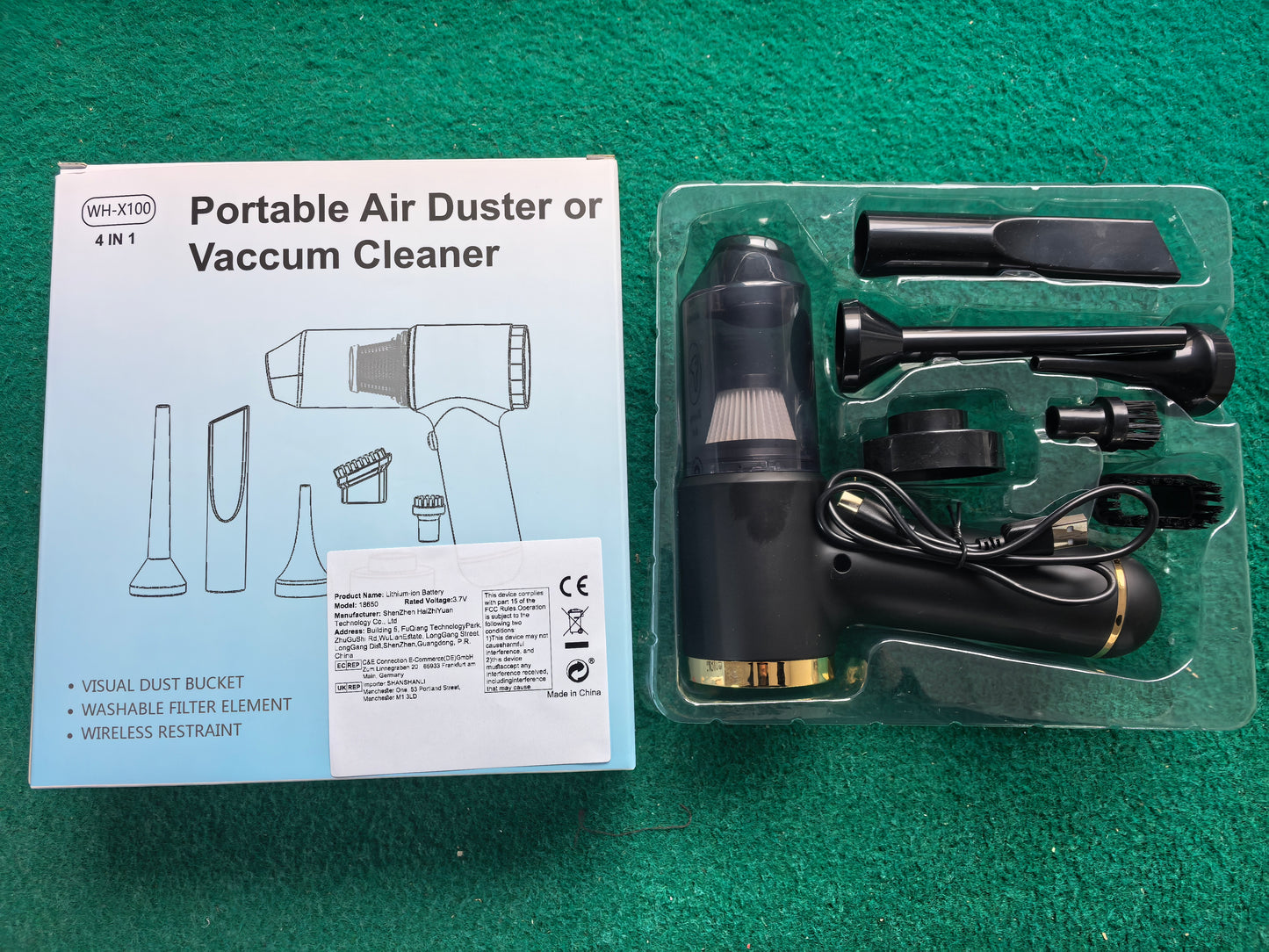 Multi-nozzle Handheld Car Vacuum Cleaner.