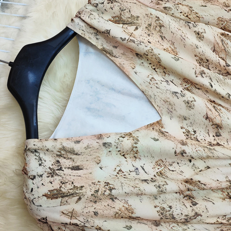 V-Neck Floral Long Sleeve Dress