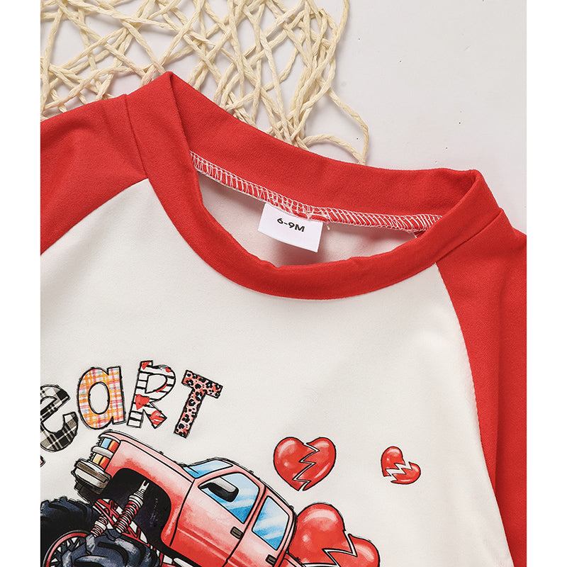 Baby Boy's 'Heart Crusher'  Long Sleeve T Shirt Top & Black Heart Print Pants