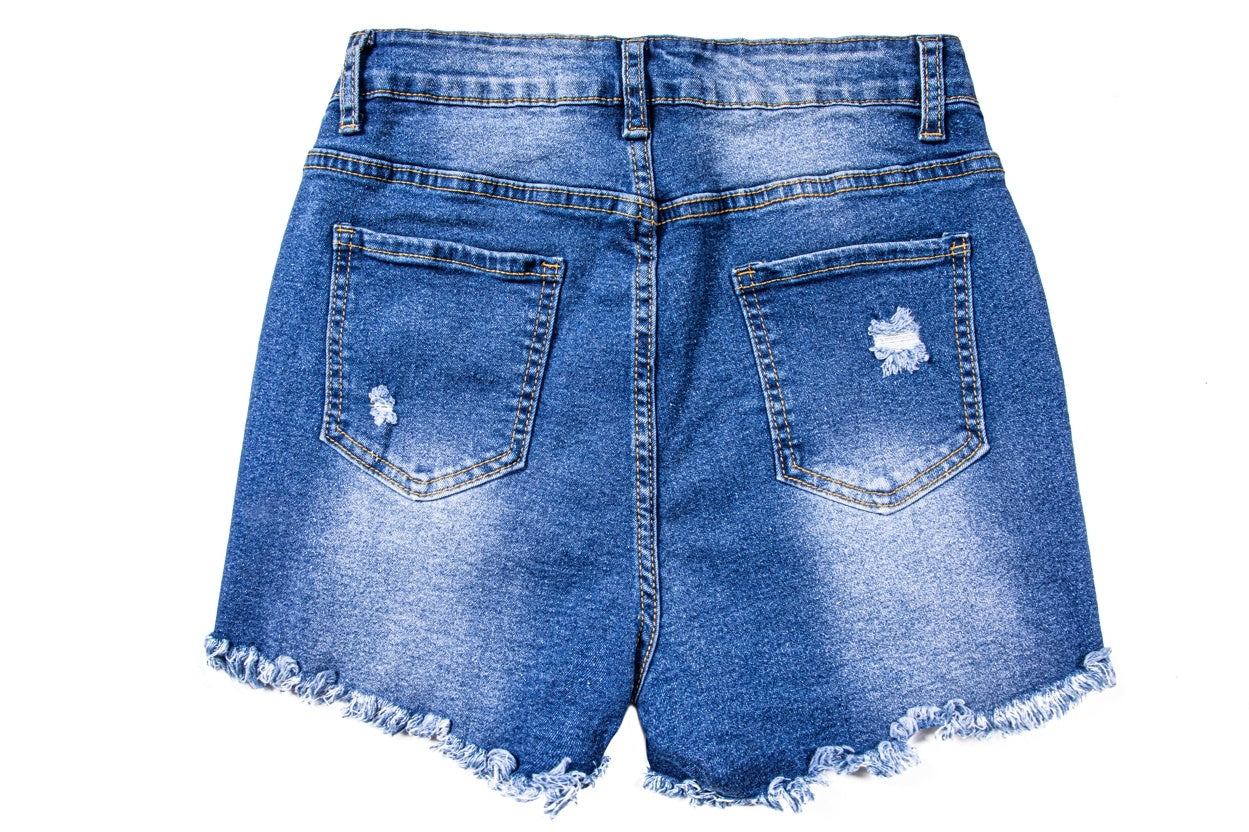 Distressed Denim Shorts