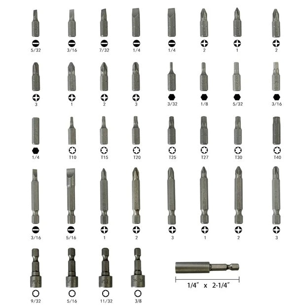 37 Piece Impact Screwdriver Bit