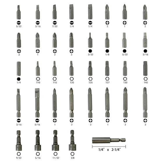 37 Piece Impact Screwdriver Bit