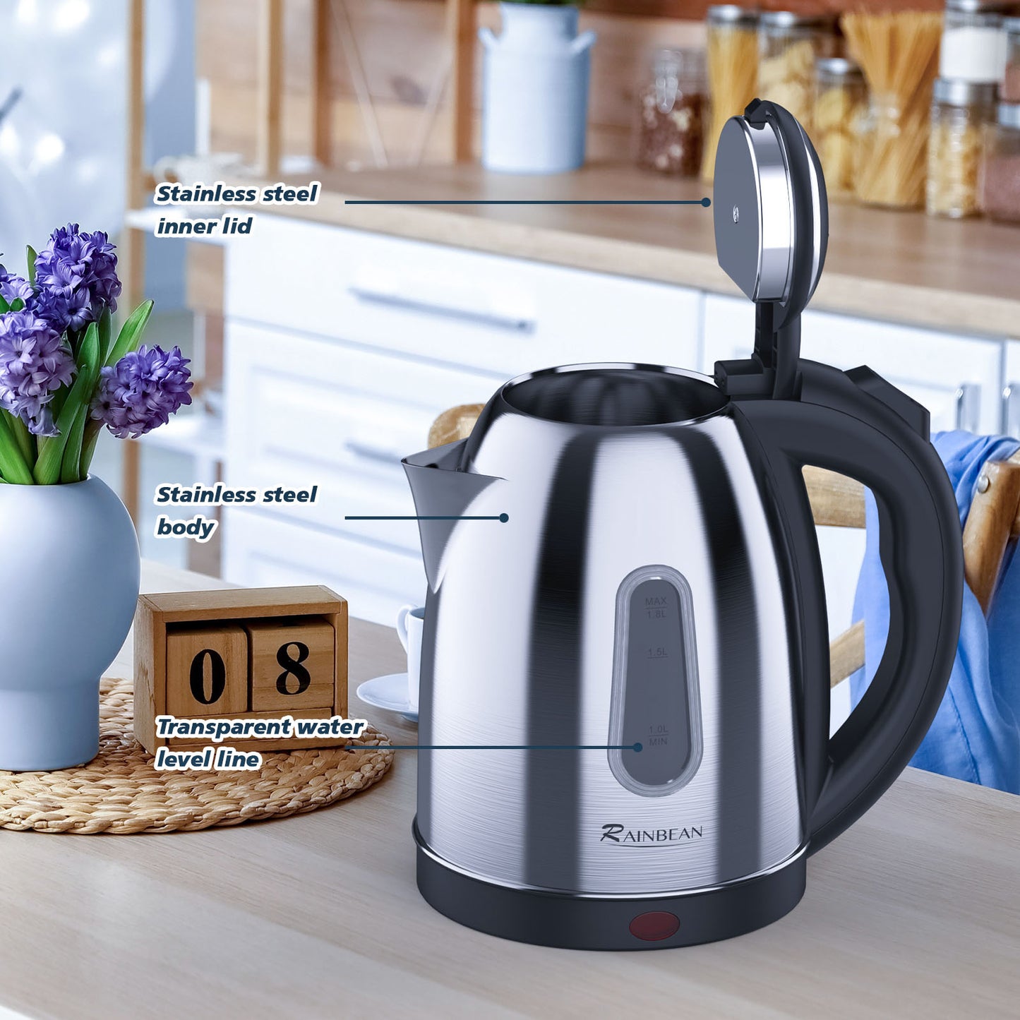 Electric Kettle Water Boiler, 1.8L