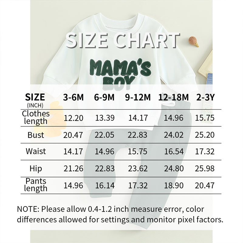 Baby Boy's Sweatshirt & Drawstring Jogger Pants For Spring & Fall