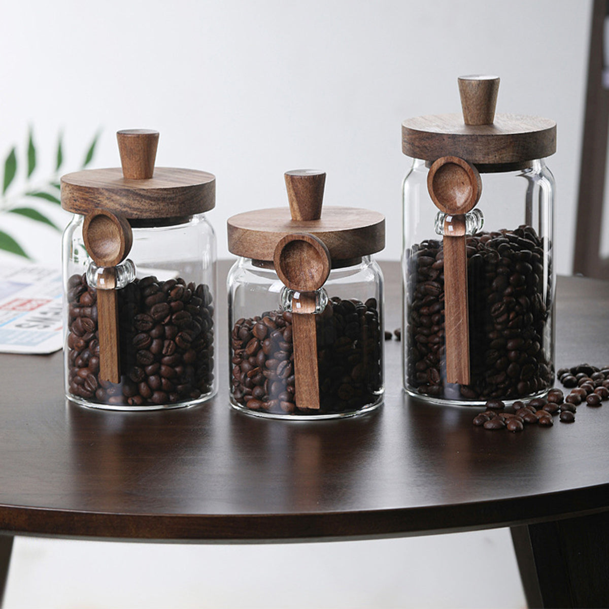 Glass Coffee Jars - 3Pcs