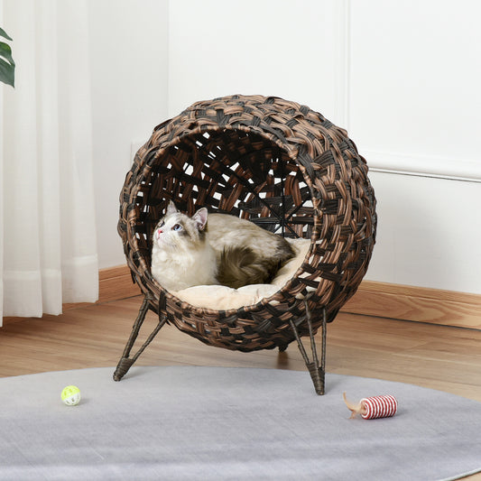 Elevated Hand-woven Kitten House