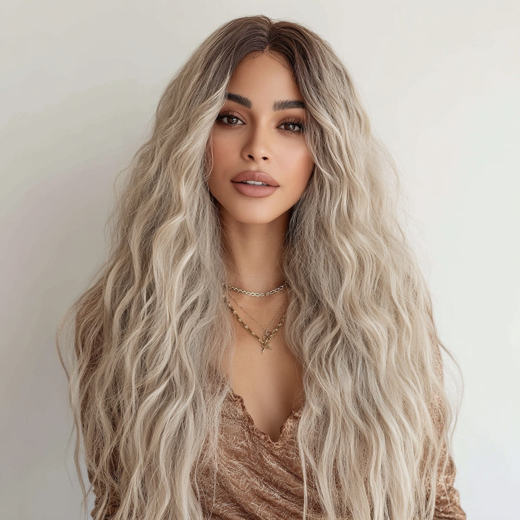 T-shaped Wavy Wig