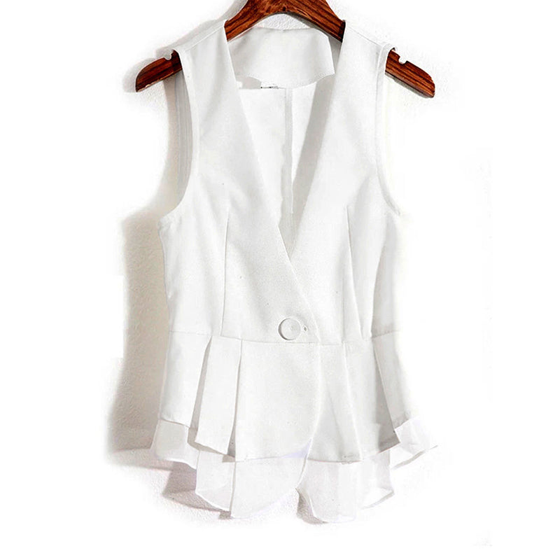 Sleeveless V-Neck Vest Blazer