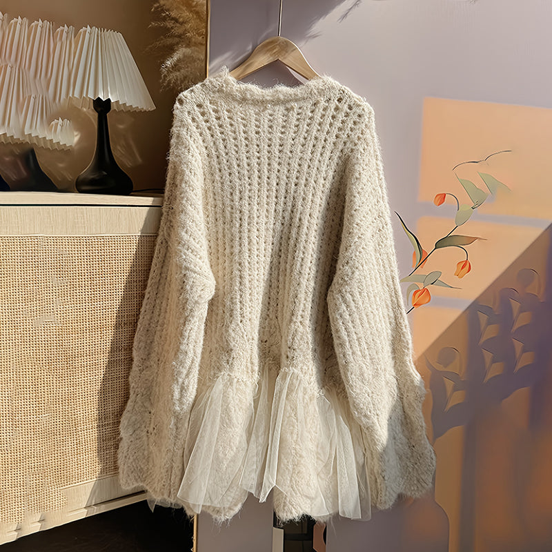 Plus Size Round Neck Long Sleeve Sweater