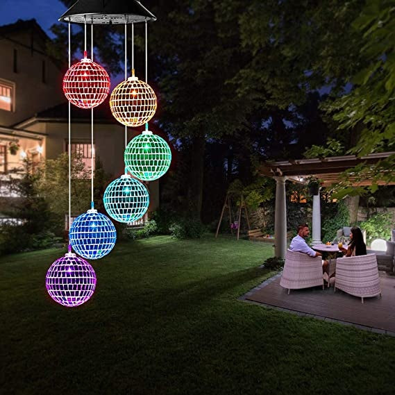Color Changing Solar Wind Chimes