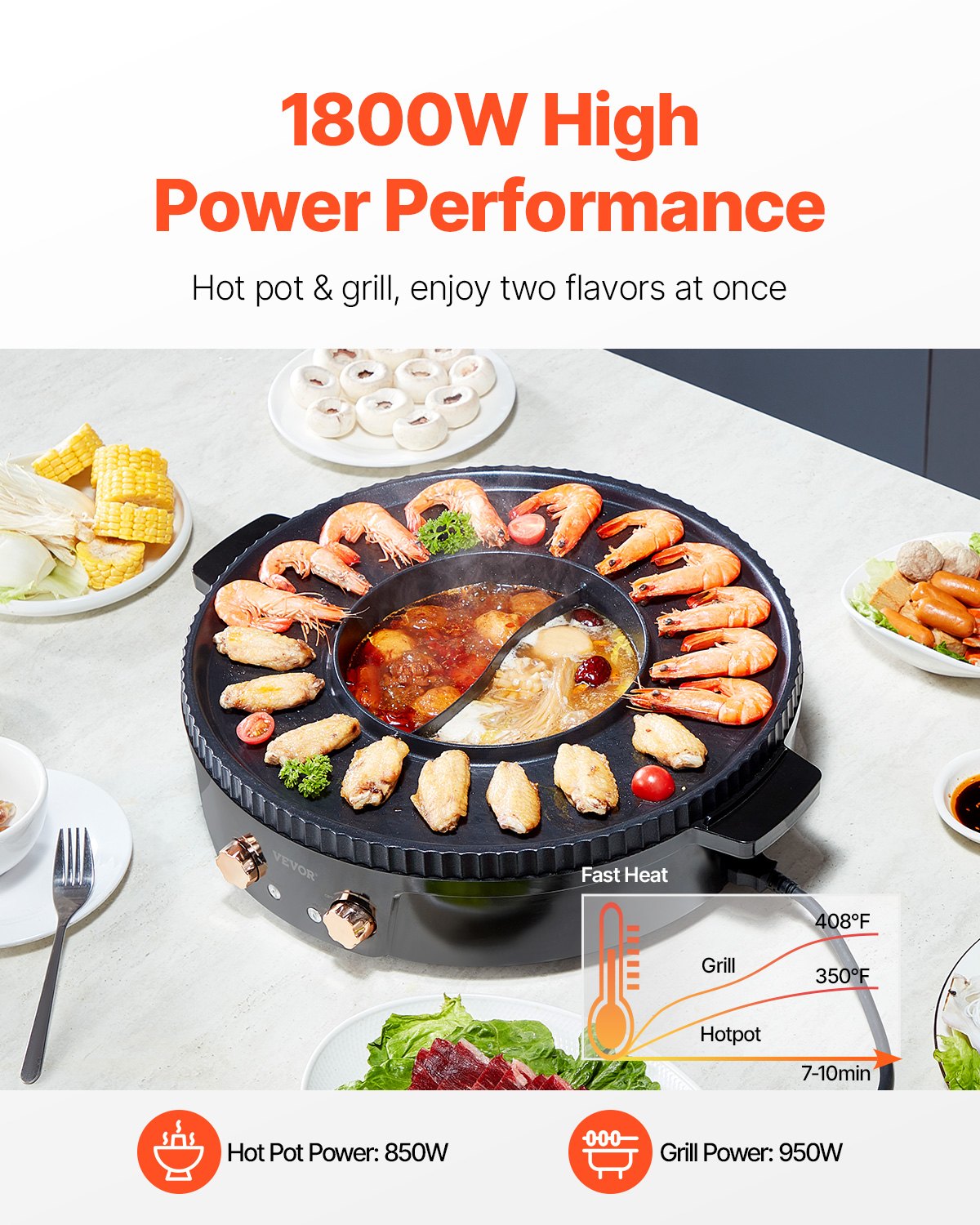 Hot Pot With Grill-1800W