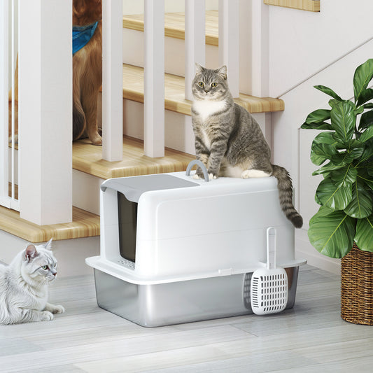 2 in 1 Stainless Steel Cat Litter Box