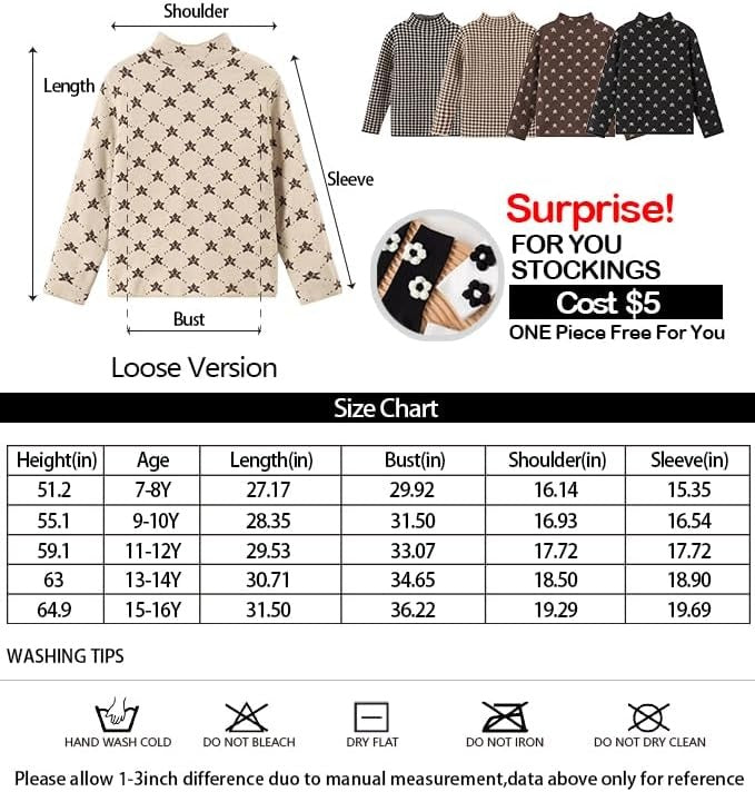 Pattern Half Turtleneck Sweater