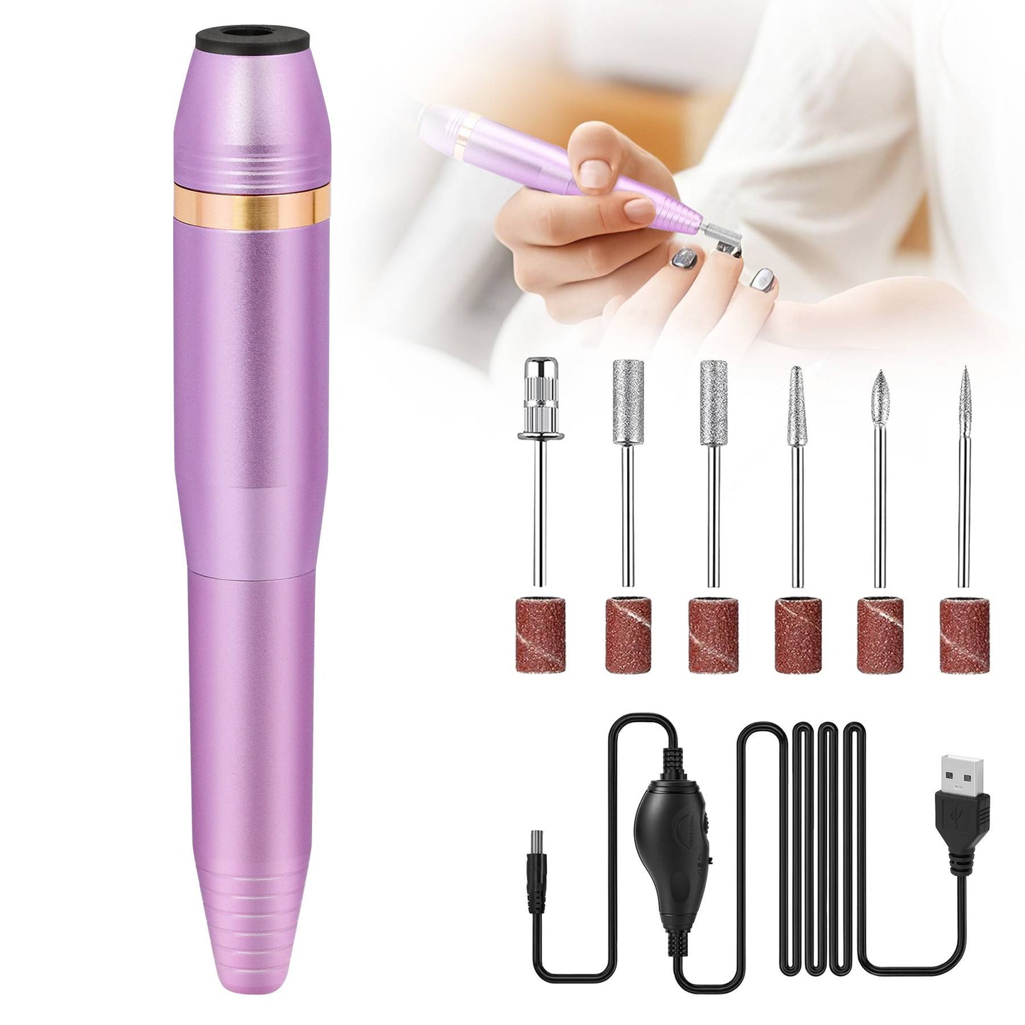 Portable Electric Nail File Kit