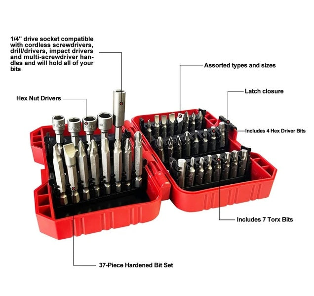 37 Piece Impact Screwdriver Bit